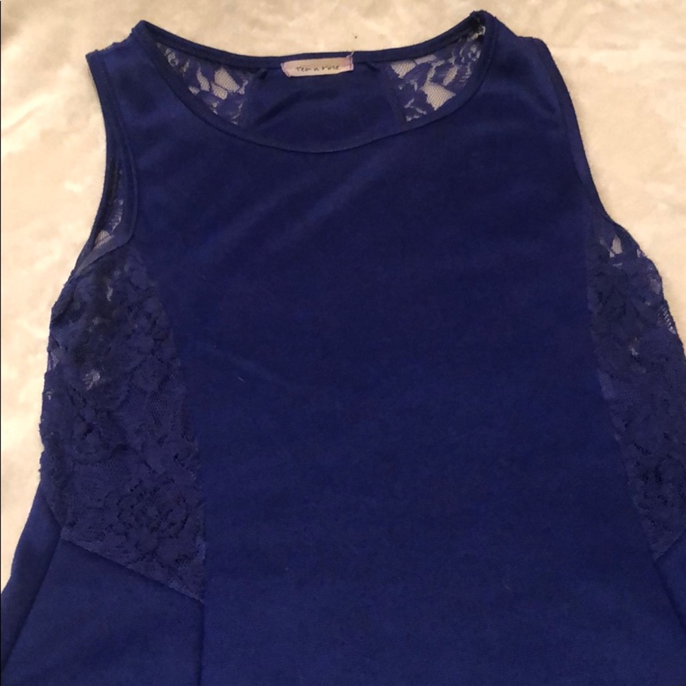 Formal tank top with lace cut outs
